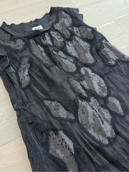 Moschino Jeans Silk Shift Dress with Sequin Embroidery - Size M - Picture 3 of 7